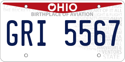 OH license plate GRI5567