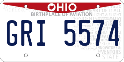 OH license plate GRI5574