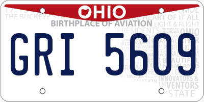 OH license plate GRI5609