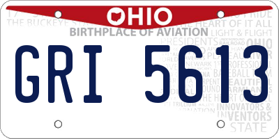 OH license plate GRI5613