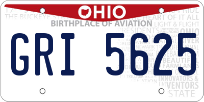 OH license plate GRI5625