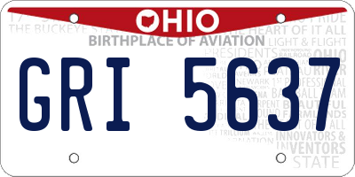 OH license plate GRI5637