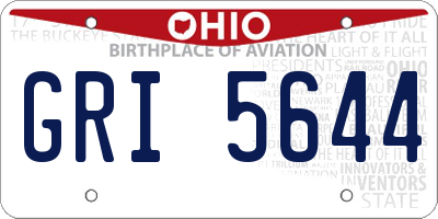 OH license plate GRI5644