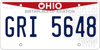 OH license plate GRI5648