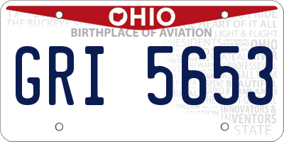 OH license plate GRI5653