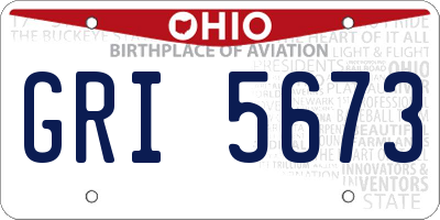 OH license plate GRI5673