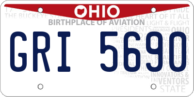 OH license plate GRI5690