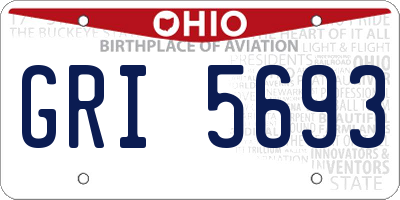 OH license plate GRI5693