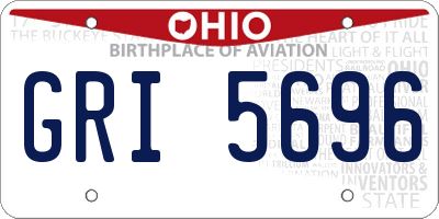 OH license plate GRI5696