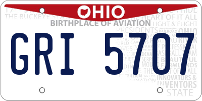 OH license plate GRI5707