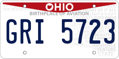 OH license plate GRI5723