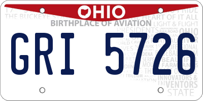 OH license plate GRI5726