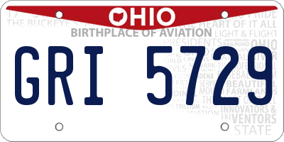 OH license plate GRI5729