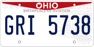 OH license plate GRI5738