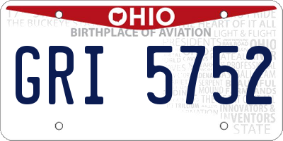 OH license plate GRI5752