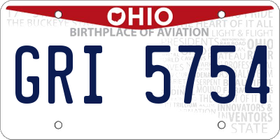 OH license plate GRI5754