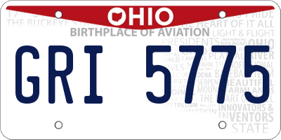 OH license plate GRI5775