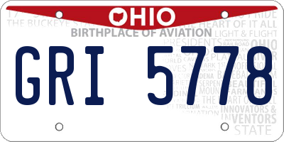 OH license plate GRI5778