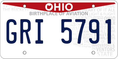OH license plate GRI5791