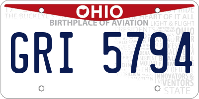 OH license plate GRI5794