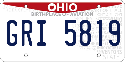 OH license plate GRI5819