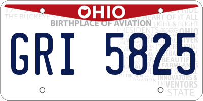 OH license plate GRI5825
