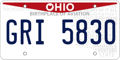 OH license plate GRI5830
