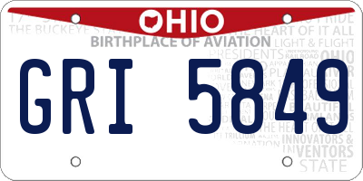 OH license plate GRI5849