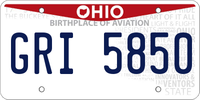 OH license plate GRI5850