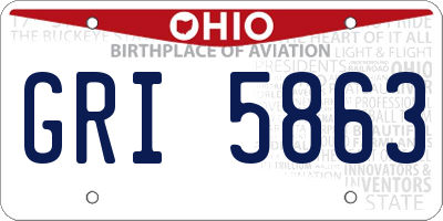 OH license plate GRI5863