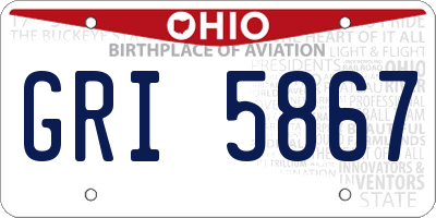 OH license plate GRI5867