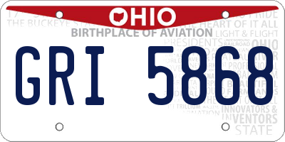 OH license plate GRI5868