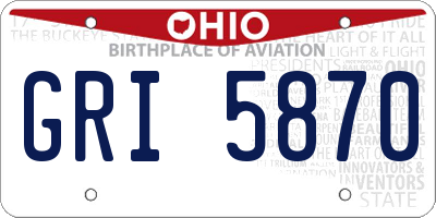 OH license plate GRI5870