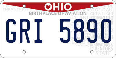 OH license plate GRI5890