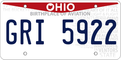 OH license plate GRI5922
