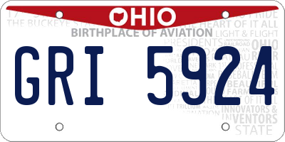 OH license plate GRI5924