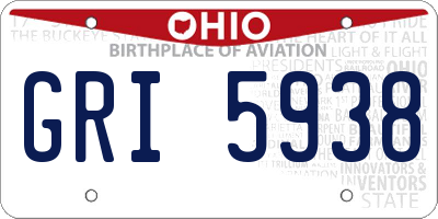 OH license plate GRI5938