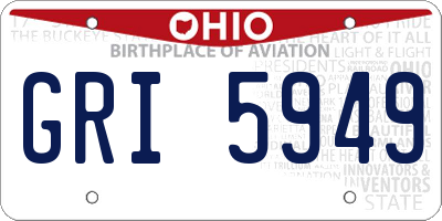 OH license plate GRI5949