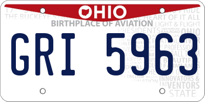 OH license plate GRI5963