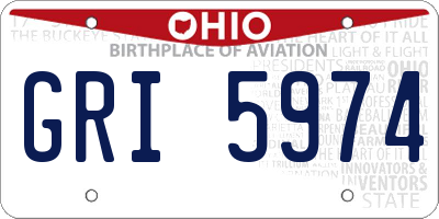 OH license plate GRI5974