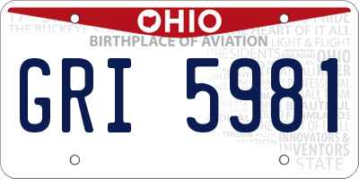 OH license plate GRI5981