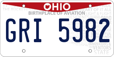 OH license plate GRI5982