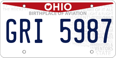 OH license plate GRI5987