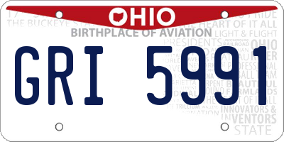 OH license plate GRI5991