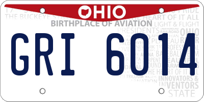 OH license plate GRI6014