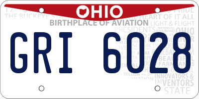 OH license plate GRI6028