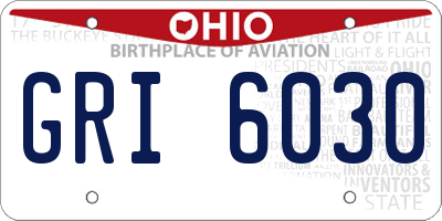 OH license plate GRI6030