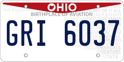 OH license plate GRI6037