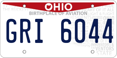 OH license plate GRI6044