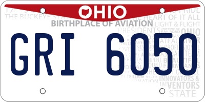 OH license plate GRI6050